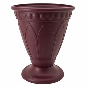Pot de fleurs classique en résine blanche avec motif circulaire, jardinière d'extérieur pour fleurs ou plantes vertes - Product Image 3