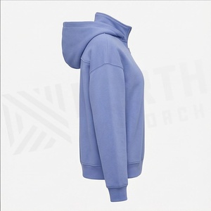 Sudadera con capucha para mujer con bolsillo, forro polar de algodón personalizado, manga larga, cierre de cremallera, tops de invierno para mujer, ropa urbana, color personalizado - Product Image 3