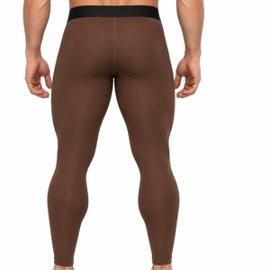 Leggings ajustés taille haute pour hommes, confortables, sculptants, en tissu extensible flexible, finition lisse et soignée - Product Image 2