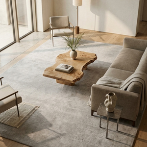 Natural Handtufted Wool <b>Ivory</b> Area Rug Premium Textured Non-Slip Carpet for Modern Living Room Bedroom Decor - Product Image 5