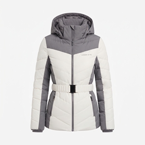 <b>Women's</b> <b>Padded</b> Two-Tone <b>Winter</b> <b>Coat</b> Hooded Quilted Puffer Jackets Waist Belt Outdoor Casual Fashion Outerwear <b>Winter</b> Jacket Wear - Product Image 3