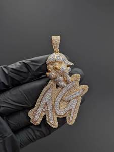 Pendentif personnalisé en moissanite plaqué or, style hip-hop, breloque nominative, bijou pour cadeau et mode - Product Image 2
