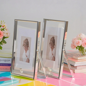 Antique <b>Gold</b> Metal Glass Picture <b>Frame</b> Desk Stand Photo Display Vintage Home Office Decor Stainless Steel Material <b>Frame</b> Supply - Product Image 6