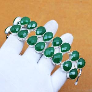 Pulsera de Piedras Preciosas de Ónix Verde Facetado, Plata de Ley 925, Joyería Bohemia Hecha a Mano, Pulsera para Mujer, Venta al por Mayor - Product Image 2