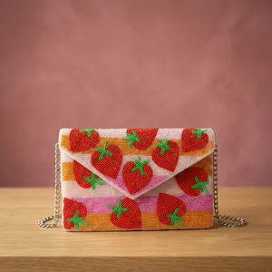 Stroberry Style Beaded Clutches Bulk Supplier and Manufacture by Refratex India Made in India for Best Quality and Low Price - Product Image 1