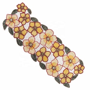 Camino de mesa con cuentas de cristal y patrón de hojas, camino de mesa brillante decorativo, decoración de Acción de Gracias para mesa, precio al por mayor - Product Image 6