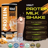 Boisson protéinée aromatisée à la purée de banane faible en gras, fraîchement pressée, 330 ml, pour 24 boîtes/paquet, marque privée OEM