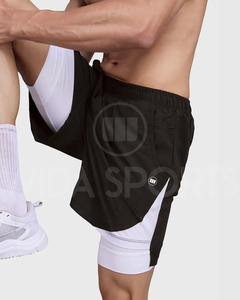 <b>Men</b> Quick Dry Training <b>Shorts</b> with Inner <b>Compression</b> <b>Shorts</b> 2-in-1 Gym Running Fitness <b>Shorts</b> - Product Image 4