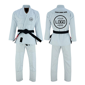 Kimono de BJJ blanc pour homme, coupe classique, 100% coton, vêtements d'arts martiaux durables, logo sur le devant, taille adulte - Product Image 4