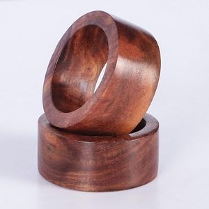 Nouveaux Anneaux de Serviette en Bois au Design Classique, Supports Ronds pour Serviettes, Décoration de Table Écologique pour Mariage, Fête, Restaurant, Maison - Product Image 4