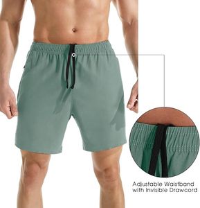 Shorts de sport gris pour homme avec cordon de serrage, décontractés, pour l'entraînement et la gym, avec poches latérales - Product Image 6