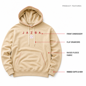 เสื้อฮู้ดดี้โอเวอร์ไซส์แบบสั่งทำพิเศษ หนัก 370GSM ผ้าฝ้ายผสมโพลีเอสเตอร์ ขนหนูฟลีซ ปักลาย สตรีทแวร์ ผู้ผลิต OEM - Product Image 5