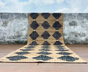 Alfombra Moderna de Yute Tejido Ecológico con Patrón Geométrico Cruzado, Antideslizante, de Pelo Corto, Neutral, para Dormitorio y Sala de Estar - Product Image 4