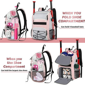 Bagnex <b>Baseball</b> Softball <b>Bat</b> Backpack Nylon Waterproof Lightweight Sports Bag with Fence Hook 50-70L Team Travel Bag - Product Image 3