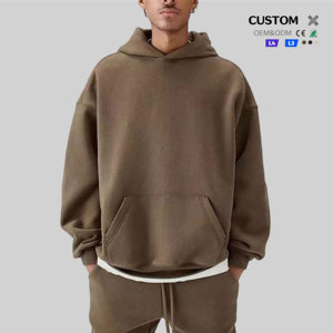 Sudadera con Capucha Extra Grande para Hombre, Color Sólido, 100% Algodón, Felpa Francesa, Informal, para Invierno, Corte Regular, Venta al Por Mayor OEM - Product Image 1