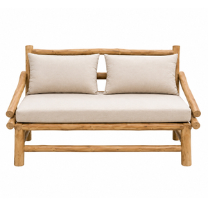 Juego de Sofás Kayana de Madera de Teca Sólida, Estilo Rústico, Calidad Premium, Resistente a la Intemperie, Muebles de Jardín, Patio o Resort, 4 Plazas - Product Image 1