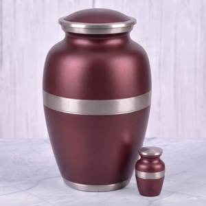 Urna Funeraria de Latón Rosa y Plateada con Acabado Mate para Cenizas Humanas, Almacenamiento Conmemorativo y Exhibición en el Hogar - Product Image 4