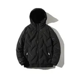 Fashion Shiny Zipper Front Windproof Puffer Jacket Men Winter <b>Padded</b> Quilted Custom Autumn Warm Hooded Jacket - Product Image 1