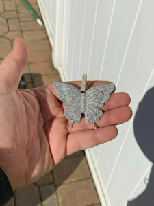 Iced Out Butterfly Pendant Hip Hop Pendant 925 Silver Custom VVS Moissanite Pendant Pass Diamond <b>Tester</b> Pendant For Women's - Product Image 5