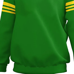 New Sorority Style Women Oversized Sweatshirt Yellow & Green Contrast 360 GSM Cotton <b>Fleece</b> Crewneck Greek Letter Streetwear - Product Image 4