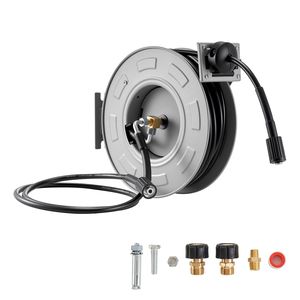 สายฉีดน้ำแรงดันสูงแบบม้วนเก็บอัตโนมัติ ขนาด 65 ฟุต x 1/4 นิ้ว รับแรงดันสูงสุด 3200 PSI พร้อมแกนเหล็ก - Product Image 1