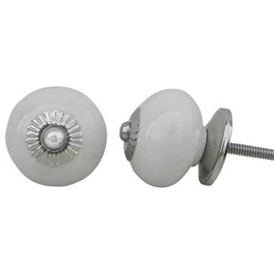 Tiradores de Cerámica Blancos con Puntos, Hechos a Mano, de Alta Calidad, Pintados a Mano, para Cajones, Puertas de Cocina y Armarios, Venta al Por Mayor - Product Image 1