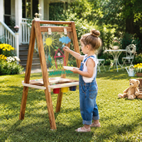 Pizarra Magnética de Doble Cara Montessori Personalizable de 10 Pulgadas, Pizarra de Dibujo de Madera para Niños, para Aula Preescolar