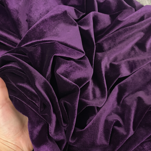 Purple Velvet Fabric 100% Polyester Medium Weight Brushed Sueded Plain Woven Solid Textile Wedding Wrinkle Resistant Breathable - Product Image 3