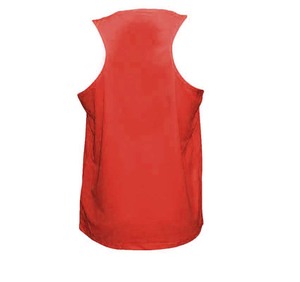 Débardeur pour homme en couleur unie, à séchage rapide, col rond, vêtement décontracté, 100% polyester, tricoté, sans manches, vert avec bordure bleue - Product Image 5