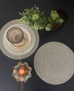 Luxury <b>beaded</b> handmade <b>placemat</b>, elegant silver decorative centrepiece - Product Image 3