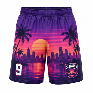 Pantalones Cortos Sublimados Sunwave City Club, Transpirables, Cintura Elástica, 100% Poliéster, Pantalones Cortos Deportivos Unisex para Adultos de Verano - Product Image 1