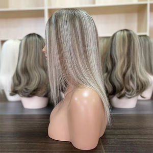 Postiche en cheveux humains 100% européens, base en soie <span class=keywords><strong>blonde</strong></span>, postiche en soie nouée à la main, mono top pour la perte de cheveux chez les femmes - Product Image 2