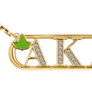 Gold Letter Pendant <b>Necklace</b> with Green Leaf Accent Fine Chain Minimalist <b>Statement</b> Women Fashion Jewelry Elegant Everyday - Product Image 5