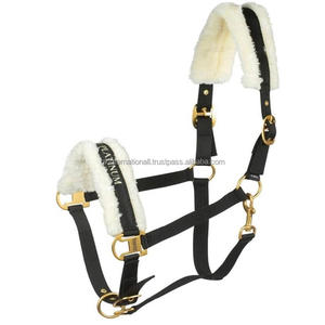 Comfortable handcrafted Nylon Horse Halter with soft fleece <b>padding</b> at noseband and crown satin buckle adjustable snap halter - Product Image 2