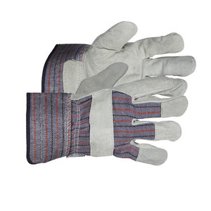 High Quality <b>Men</b> Women Knitted Labour Protection <b>Gardening</b> Safety White Leather Durable Anti-Slip Adjustable Wristband <b>Gloves</b> - Product Image 5