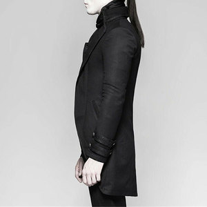 เสื้อโค้ทยาวสไตล์วิคตอเรียนโกธิคสำหรับผู้ชาย ปักลายติดกระดุม สไตล์พังก์สีเข้ม รับสั่งทำขายส่ง - Product Image 3