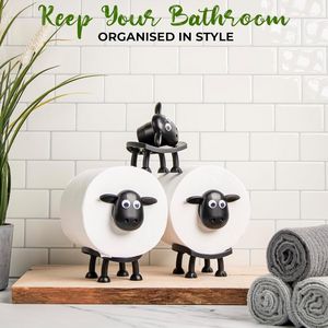 Set da Bagno Autoportante con Stampa 3D di Pecora Nera Divertente, Portarotolo e Contenitore per Carta Igienica, Decorazione Carina - Product Image 2