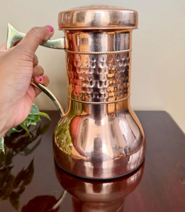 Carafe à eau vintage en cuivre gaufré de qualité supérieure, écologique, avec bouton et poignée en laiton, idéale pour la maison, les voyages et les fêtes. - Product Image 6