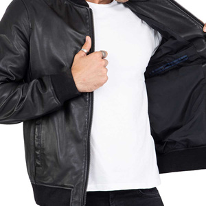 Factory Direct Custom Genuine <b>Leather</b> Winter Zip <b>Jacket</b> for <b>Men</b> High Street <b>jacket</b> for <b>men</b> - Product Image 3