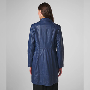 Solid Trader Top Quality Light Weight Soft Material Elegant Design Trendy Winter Clothing Womens <b>Long</b> <b>Leather</b> <b>Jacket</b> - Product Image 3