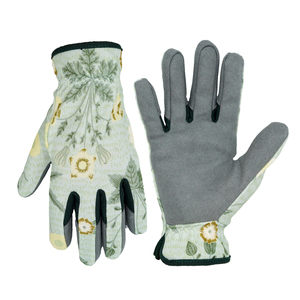 Floral Pattern <b>Garden</b> <b>Gloves</b> Cotton Material Anti Slip Textured Fingertips Elastic Wristband General Purpose Safety <b>Gloves</b> - Product Image 1