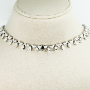 Collier en or blanc 14 carats de qualité supérieure avec diamant taille poire, cadeau de luxe parfait pour elle, disponible en quantité en gros - Product Image 4