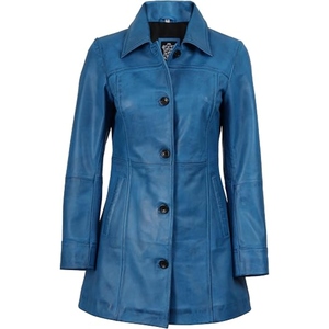 Abrigo Largo de Cuero Premium para Mujer, Gabardina Elegante, Fabricante de Ropa Personalizada al por Mayor - Product Image 2