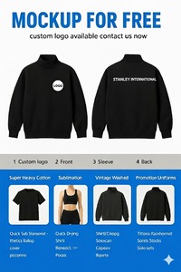 Sudadera de cuello alto de punto oversize para mujer, de poliéster/algodón, con logotipo frontal personalizado bordado, transpirable y ecológica. - Product Image 3