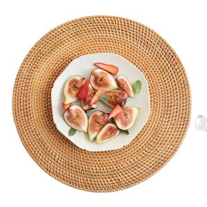 Vente en gros de sous-verres en rotin résistant à la chaleur pour l'artisanat en osier tissé naturel motif de fleurs de jacinthe d'eau design de plaque du Viet Nam - Product Image 1