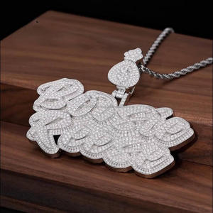 Custom Boozie Reese Iced Out <b>Name</b> Pendant with VVS Moissanite Diamond 925 Sterling Silver Hip Hop Jewelry Personalized Luxury - Product Image 2