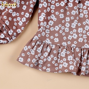 DR4505 - Blusa con Volantes Florales Pequeños, Suéter Cárdigan de Lana, Ropa de Invierno Personalizada para Bebé Niña, Bordado ODM - Product Image 5