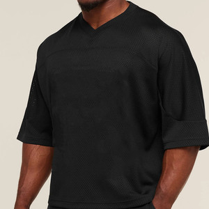 Camiseta Deportiva de Manga Corta para Hombre, Cuello Redondo, Bordada, de Secado Rápido, Transpirable, Tejido de Punto, Diseño Liso para Correr - Product Image 3