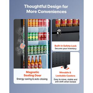 Refrigerador Comercial con Puerta de Vidrio, Enfriador de Bebidas de 12.7 Pies Cúbicos, Exhibidor - Product Image 6