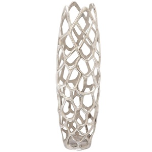 Modern Aluminum Eco-Friendly Wedding <b>Decorative</b> <b>Vase</b> with Unique Cutout Coral or Abstract Design Tabletop Use - Product Image 1